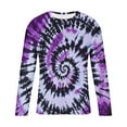 thumbnail image 6 of UVEASISHA Tie Dye Graphic Tees for Men Big and Tall Fashion Hipster T-Shirts Long Sleeve Crewneck Pullover Stretch Slim Fit Workout Shirt Purple 3XL, 6 of 6