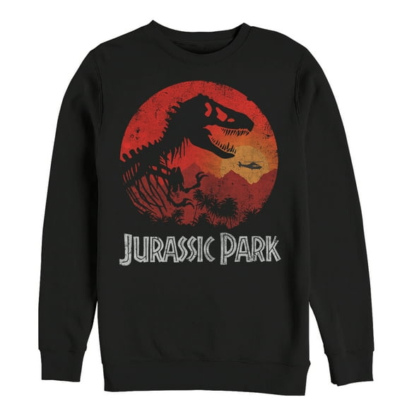 Men's Jurassic Park Skeleton Desert Logo Sweatshirt Black X Large
