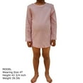 thumbnail image 6 of Light Pink Kids Long Sleeve Crew Neck Shirt, 5T, 1 piece, 6 of 7
