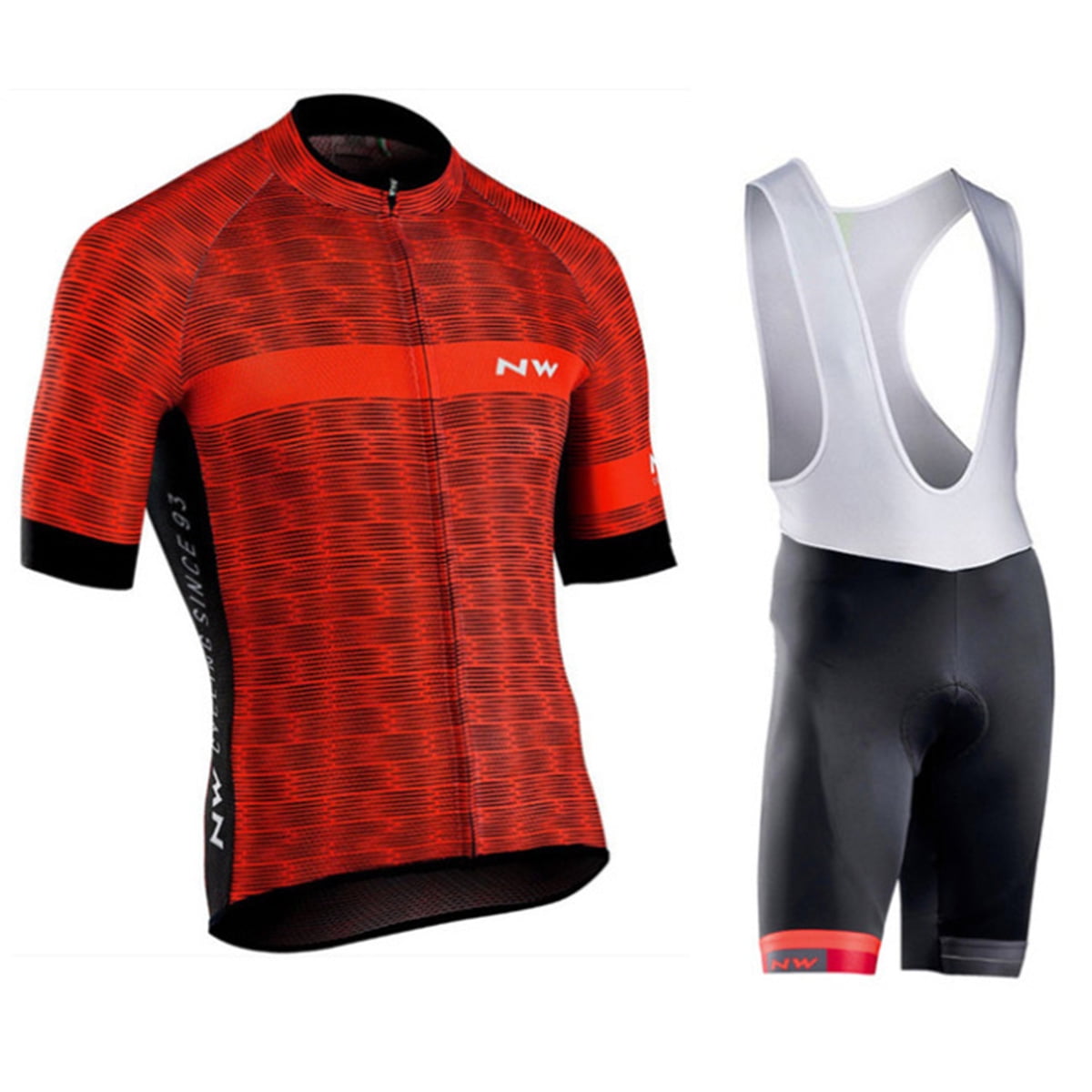 Men's Quick-Dry Cycling Jersey Set Road Bike Bicycle Shirt Bib Shorts with 9D Gel Pad MTB Riding Clothing Kit 