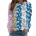 thumbnail image 1 of Jamicy Chandails en Molleton pour Adolescentes Cadeau pour Femmes Chemises à Manches Longues pour Femmes Mode Manches Longues Col Rond Chemises Basiques Tee Tri Confortable Hauts Imprimés Blouse, 1 of 4
