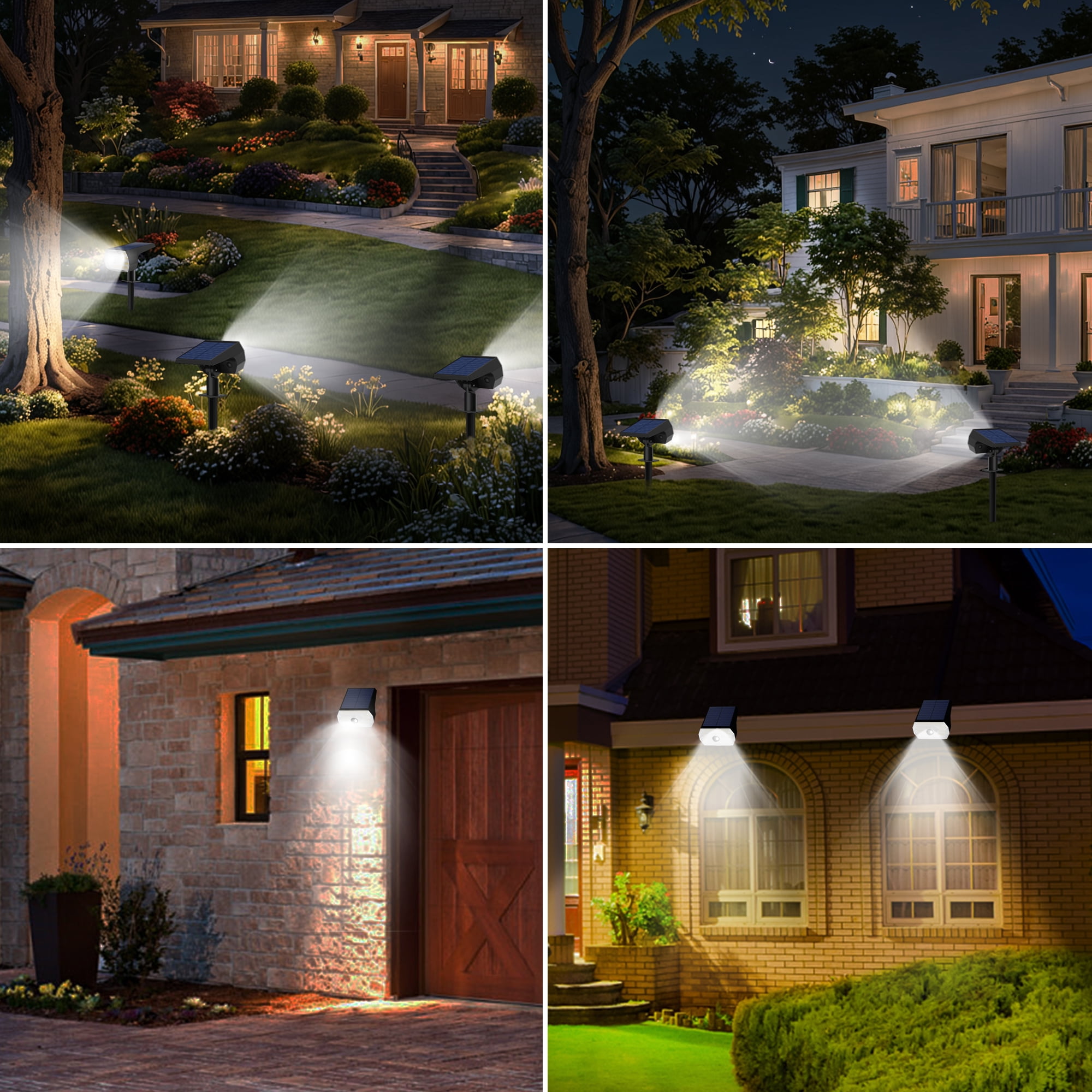CHARKEE Outdoor Solar Lights,60 LED/3 Modes PRI Solar Powered Spot Lights for Yard Garden Path