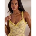 thumbnail image 5 of Light Yellow Lace Bodycon Maxi Dress With Ruffled Straps For Women, 5 of 5