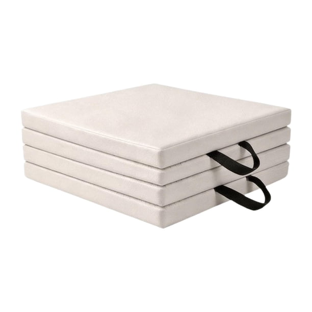 Esterilla ejercicio plegable, esterilla plegable antideslizante para gimnasio en casa, para hombres y mujeres, protección del suelo, Blanco
