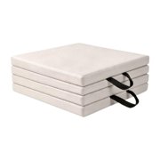 Quzzie Folding Exercise Mat Foldable Yoga Mat Non Slip Accessories Compact Yoga Pad Floor Protection for Balance Outdoor Gymnastics White