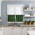 thumbnail image 6 of Christmas Green Kitchen Curtains and Valances Set, Rod Pocket Curtains Tier Farmhouse Window Curtains 24 Inch Length, Xmas Leaves Plants Ball Star Berry 3 Piece Kitchen Curtains Set, 6 of 6