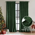 thumbnail image 3 of Cortinas MIULEE de terciopelo verde esmeralda con pompones, 244 x 132 cm, 2 unidades, 3 of 7