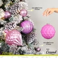 thumbnail image 3 of Esferas para árbol de navidad Artego extra grandes de 15 cm de diámetro paq 6 esferas  Rosa * Línea Caramel 3 texturas y acabados diferentes para colgar Christmas ornaments, 3 of 7