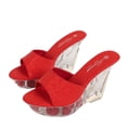 thumbnail image 6 of Women's Wedge 10CM Nightclub High Heel Sandals Flower Heel Walking Show Steel Pipe Dance Shoes Crystal Sole, 6 of 6