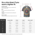 thumbnail image 5 of Balery Round Mandala Camisa Casual de Manga Corta con Botones para Hombre, Texturizada, Estilo Cubano, para Playa, Verano-Large, 5 of 5