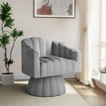 thumbnail image 2 of Apicizonhome 360-degree Rotating Velvet Chair, Soft Cushion Round Barrel Luxurious Lounge Chair, Plush Velvet Fabric Chair, for Living Room, Bedroom, Office, Light gray, 2 of 9
