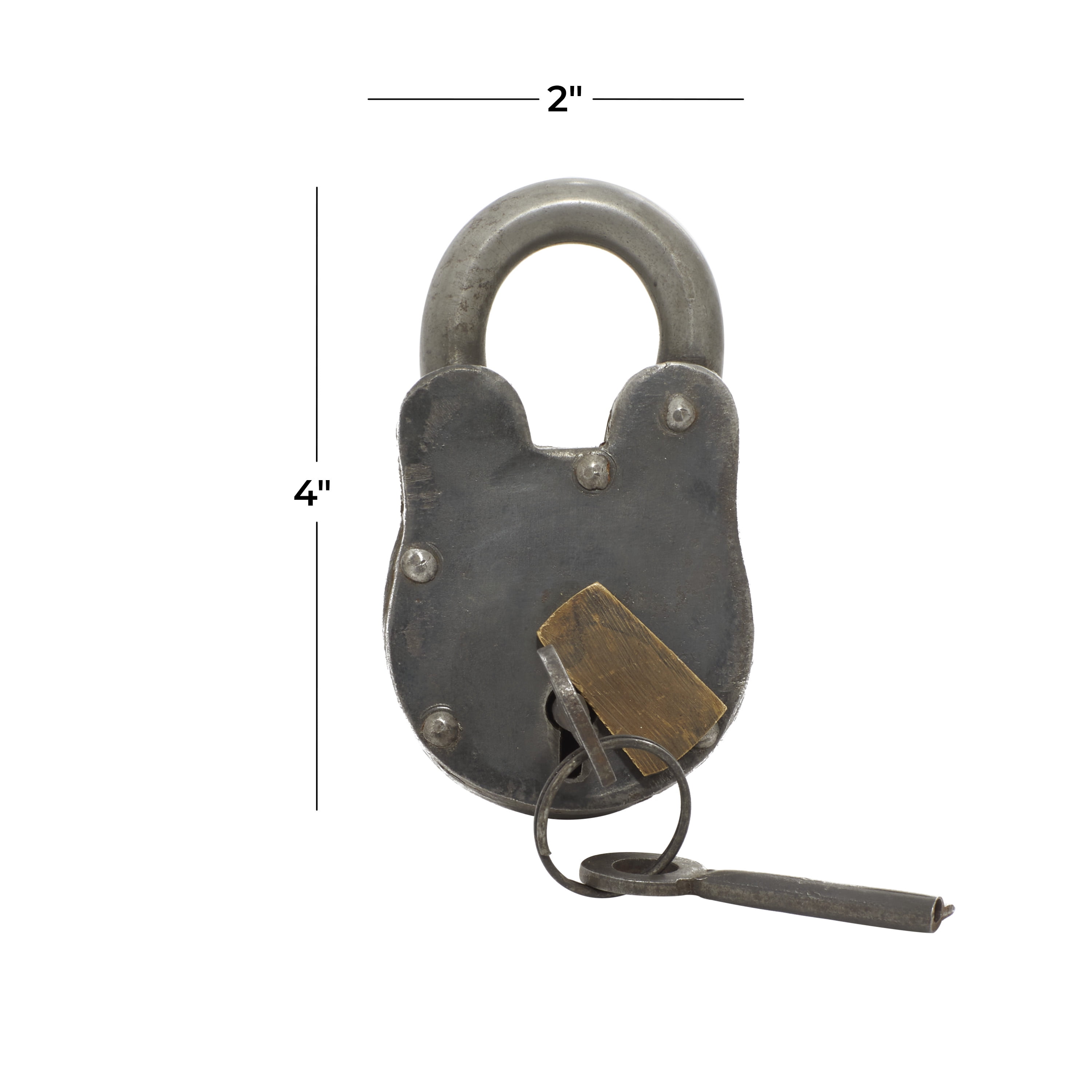 DecMode 2" Gray Brass Lock And Key