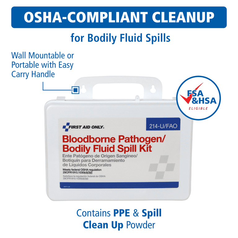 First Aid Only Bloodborne Pathogen Spill Cleanup Kit, 23 Pieces photo 2