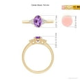 thumbnail image 4 of ANGARA Natural Solitaire Oval Amethyst Ring with Trio Diamond Accents in 14K Yellow Gold for Women (Size-7x5mm) | February Birthstone, Anniversary, Jewelry Gift for Women | Natural Amethyst Ring, 4 of 8