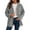 Gray, variant on Ribbed Knit Shirt Jackets Women Collared Button Front Long Sleeve Shacket with Chest Pockets Loose Casual Fall Winter Outerwear,Khaki,L