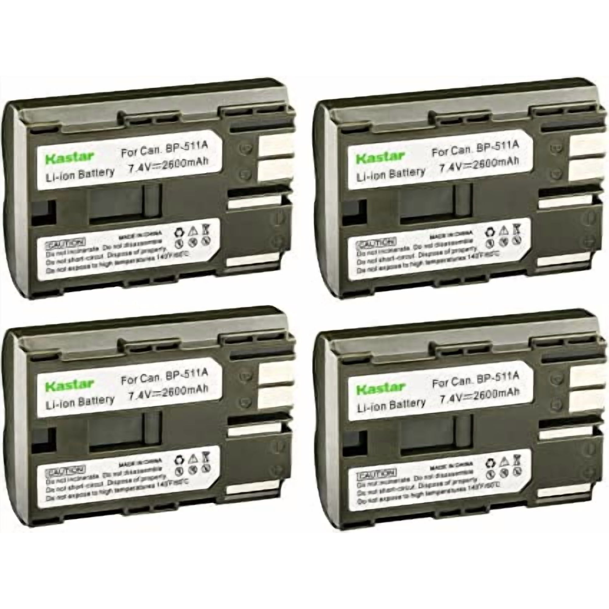 Kastar 4-Pack BP-511 Battery Replacement for Canon DM-MV600 MV600 MV600i DM-MV630i MV630i DM-MV650i MV650i DM-MV690 MV690 DM-MV700 MV700 MV700i DM-MV730i MV730i DM-MV750i MV750i Camera