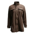 thumbnail image 3 of Jacket Women Suede Sherpa Lined Peacoat (Brown S), 3 of 5