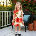 thumbnail image 6 of Gelikeya Girls Floral Dress Yellow Spring Cute Casual Flutter Sleeve Flower Prints Princess Dress Fashion Design Summer Dress(Toddlers, Z10 Orange, 6-7 Years), 6 of 7