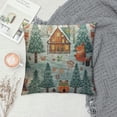 thumbnail image 2 of Nawypu  Throw Pillow Covers Forest Animals Winter Woodland Repetitive Deer Fox Bird Chalet Flowers Ski On Light  Decorative Square Pillowcases Cushion Cover, 2 of 5