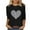 Black, variant on Shirts for Women Loose Crewneck Heart Print Outfits Basic Baggy Long Sleeve Pullover Tops Lovers' clothes