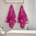 thumbnail image 4 of Beautiful Pink Snowflakes Hand Towels 2 PCS, New Year Christmas Kitchen Towel Ultra Soft and Highly Absorbent,Decorative Fingertip Face Towel for Bathroom Hotel, 28.3"x14.4", 4 of 6