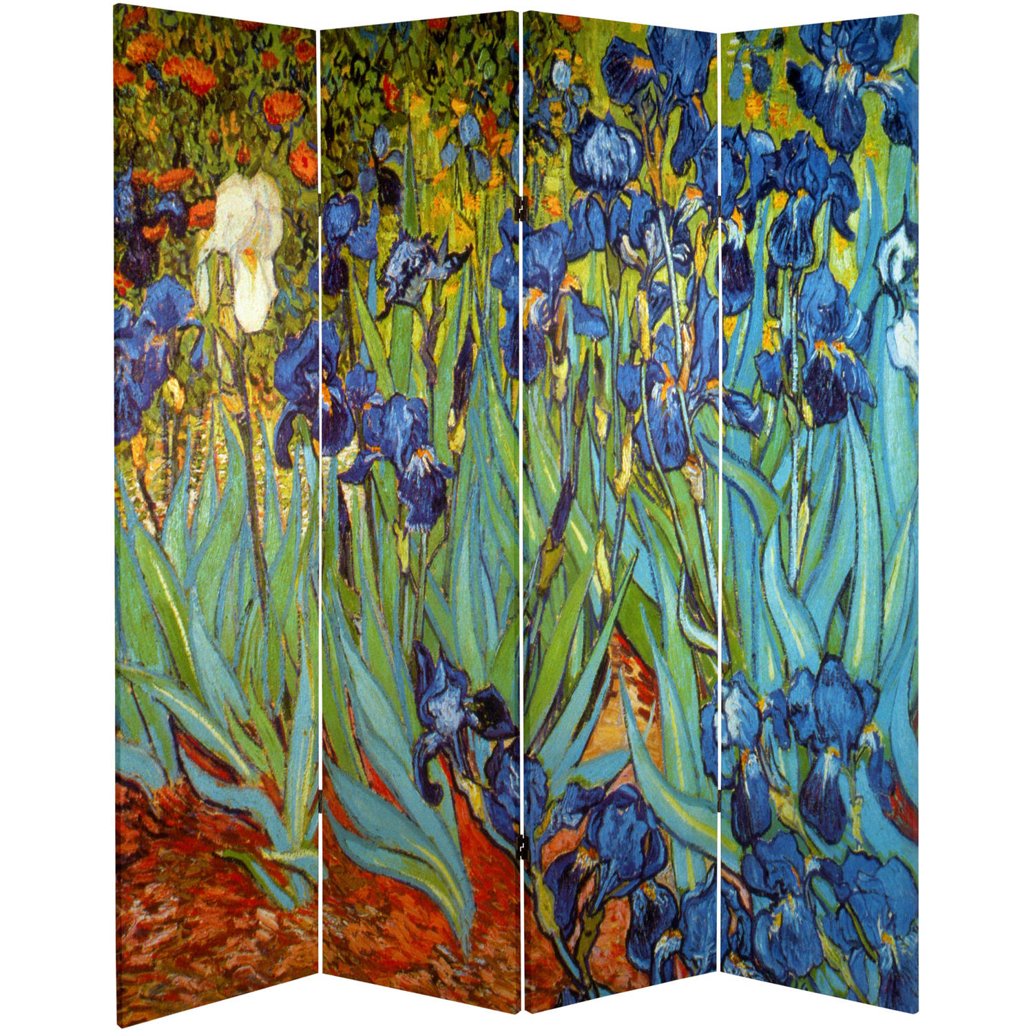 Oriental Furniture 6 ft. Tall Van Gogh Irises Canvas Room Divider - 3 Panel - image 2 of 6