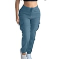 thumbnail image 4 of Kelon Womens Sweatpants 2025 Fall Baggy Wide Leg Sweatpant Fleece Lined Straight Leg Sweat Pants Blue, 4 of 8