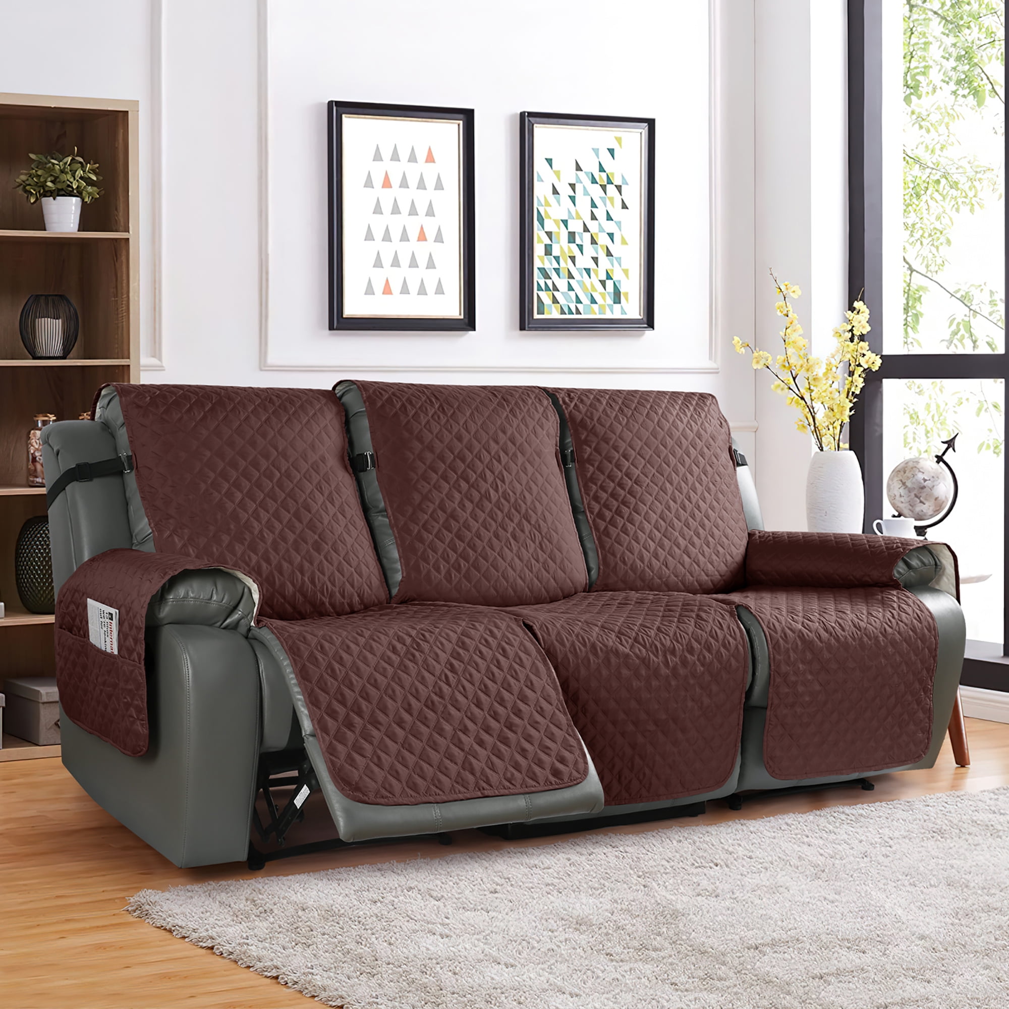 TAOCOCO Recliner Sofa Cover, Washable Couch Cover for 3 Seat Recliner Chair, Split Sofa Cover for Pet, Kids Coffee