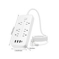 thumbnail image 3 of Large Desk Power Strip with Long Cord,Protector Power Strip Multi Plug Outlet with 3 USB Ports & 6 Universal Socket Plugs,1 Type C,Multiple Outlets USB Outlet,Dorm Room Cruise Essentials Cool Stuff, 3 of 6