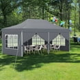 thumbnail image 2 of Costway 10 x 20FT Pop up Canopy  Outdoor Canopy Tent with 6 Sidewalls Carrying Bag Gray, 2 of 10