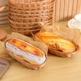 thumbnail image 4 of UPGRATOR 10Pcs Oval Plastic Bread Basket Brown For Food Storage Woven Texture Rustic Design, 4 of 7