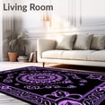 thumbnail image 2 of ODIKA 5'x7' Machine Washable Non-Slip Area Rug, Medallion with Intricate Symmetrical Lotus Motifs High Traffic Rug, Black, 551244, 2 of 7