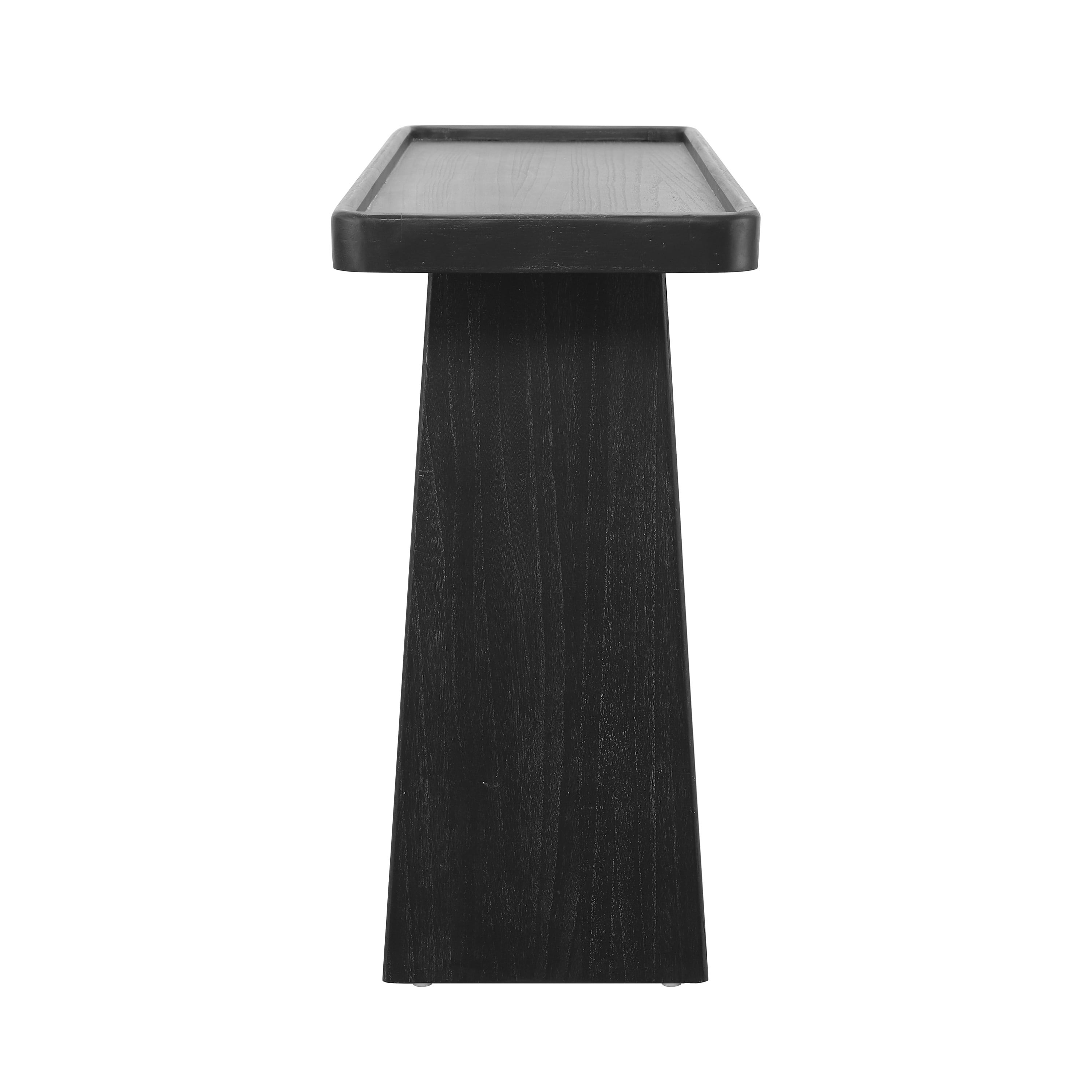 Euroco 58" Console Table with Tray Top Design, Narrow Long Sofa Table with Wood Frame, Farmhouse Entryway Table for Living Room, Hallway,Foyer,Black