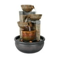 thumbnail image 4 of 4-Tier Tabletop Water Fountain with LED Light, Indoor Water Fountain - Soothing Cascading Waterfall Fountain for Home, Office Art Decor, 4 of 10