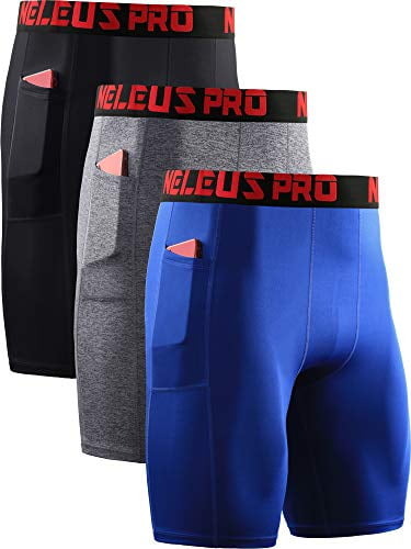 Neleus Men's Compression Shorts Pack of 3 
