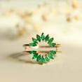 thumbnail image 3 of Dazzlingdaimonds Jewels 1.00 Ctw Marquise Cut Emerald Wedding Anniversary Engagement Wrap Band Ring 14K Yellow Gold Plated 925 Sterling Silver 925 Sterling Silver -5, 3 of 5