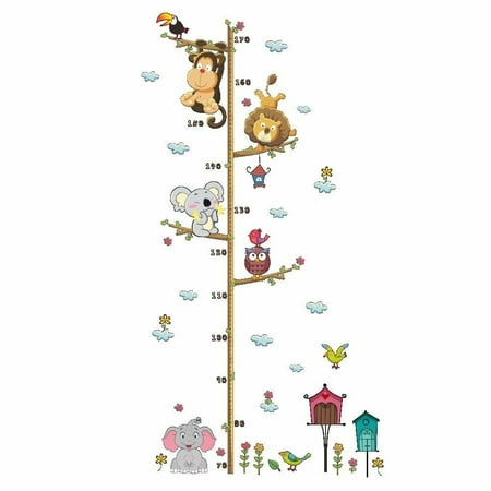 Art For Kids Growth Chart - Animals Height Measure Wall Sticker for Kids Children Growth Chart Wall Art Decal Decoration