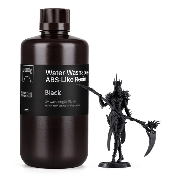 Impresora 3D de resina ELEGOO, lavable con agua, tipo ABS, negra, 1 kg