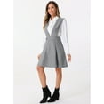 thumbnail image 2 of DARING DIVA Women's V Neck A Line Above Knee Pinafore Dress XS Gray, 2 of 6