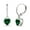 Emerald, variant on Amethyst 6mm Heart Bezel-Set Dainty Dangle Leverback Earrings in Sterling Silver