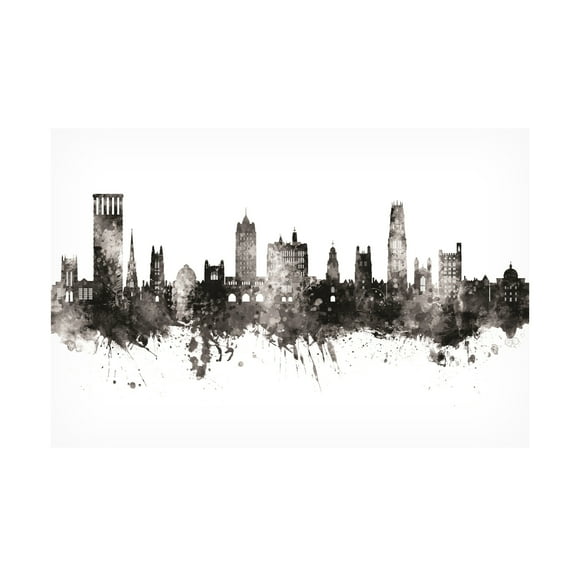 Michael Tompsett 'Yale Connecticut Skyline Black White' Canvas Art