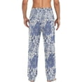 thumbnail image 2 of GZHJMY Blue Flowers Men's Pajama Pants, Soft and Comfortable Lounge Sleep Bottoms with Pockets, Men's Sleepwear with Custom Print, Small, 2 of 7