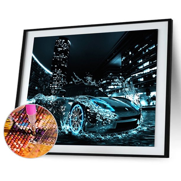 Cuadros Decorativos 5D bricolaje diamante pintura velocidad coche cruz puntada bordado pedrería kits DQrwqpou Nuevos Originales