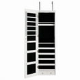 thumbnail image 3 of Patiojoy Lockable Wall Door Mounted Storage Organizer Mirrored Jewelry Cabinet w/ Lights White, 3 of 8