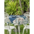 thumbnail image 3 of Outdoor Tablecloths with Umbrella Hole & Zipper, Teal Starfish Coastal Round Tablecloth 54 Inch, Vintage Summer Beach Nautical Waterproof Table Cloth, Patio/Pool/Picnic Table Covers, 3 of 8