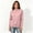 Pink, variant on Women’s Long Sleeve Mock Neck Pullover Tops, Shoulder Button Detail Fall Winter Sweatshirt Top,Sizes M-2XL