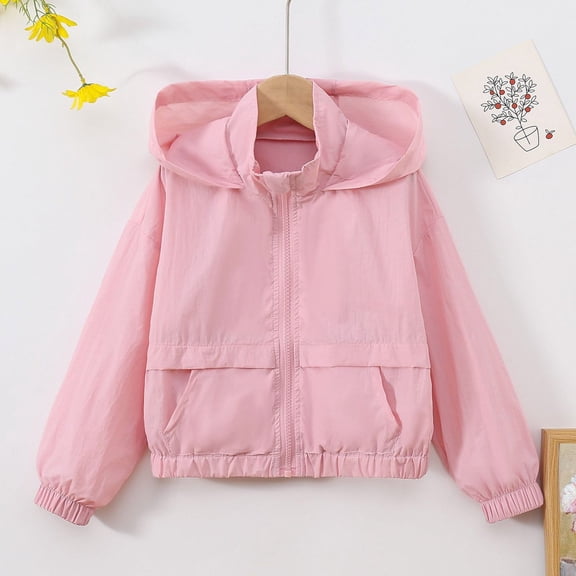 Stylish Kids Hooded Windbreaker Jacket with Zipper Closure for All Weather Outdoor Play and Daily Wear Comfortable Durable Outerwear for Children