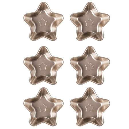 

6Pcs Carbon Steel Non-Stick Star-Shaped Cake Mold Egg Tart Pan Quiche Pan Cake