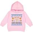 thumbnail image 2 of Inktastic Happy Hanukkah Sweater Style Design with Menorah and Dreidel Toddler Hoodie, 2 of 4