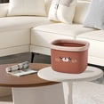 thumbnail image 6 of Small Trash Can with Lid, Mini Trash Can for Bathroom, Office and Bedroom, Small Bathroom Garbage Can with Swing Top, Compact Waste Basket for Desk, Dorm & Home, Brown - Xuniizn, 6 of 7